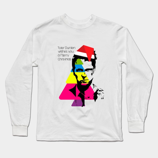 tyler durden christmas Long Sleeve T-Shirt by Clathrus